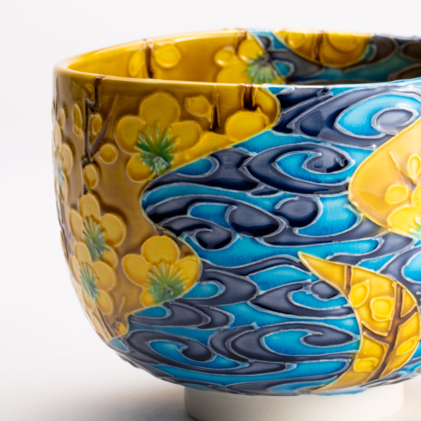 抹茶碗　梅に観世水　山本一如 KOTOPOTTER