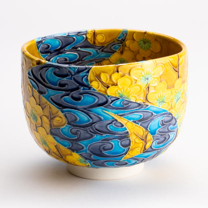 抹茶碗　梅に観世水　山本一如 KOTOPOTTER