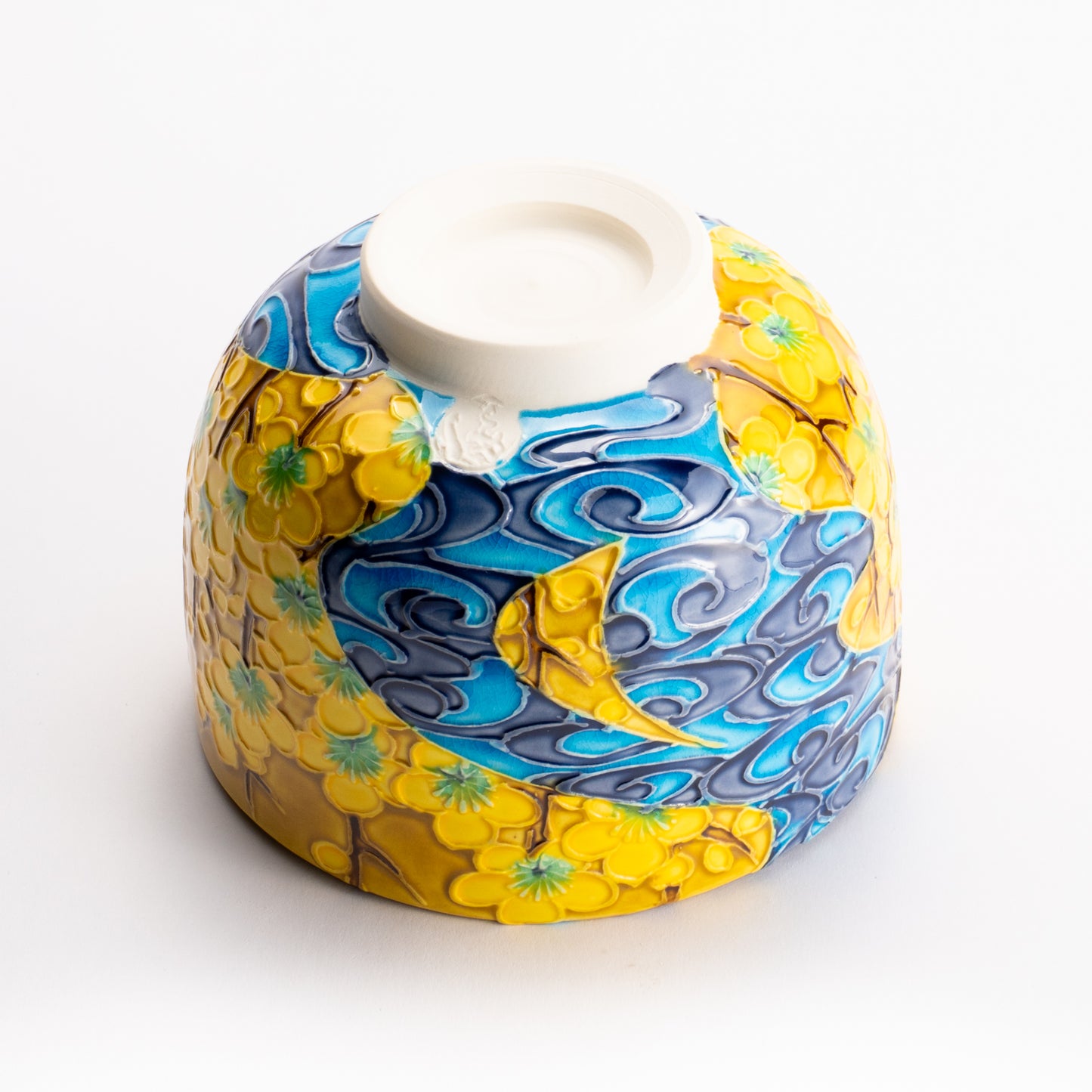 抹茶碗　梅に観世水　山本一如 KOTOPOTTER