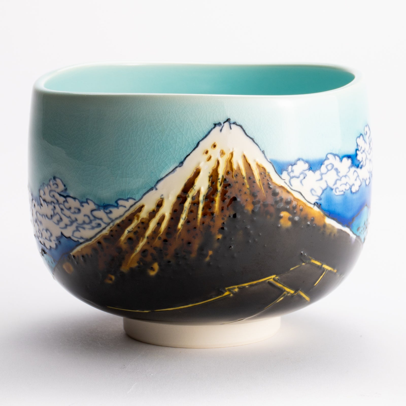 抹茶碗　富嶽三十六景"山下白雨"　山本一如 KOTOPOTTER