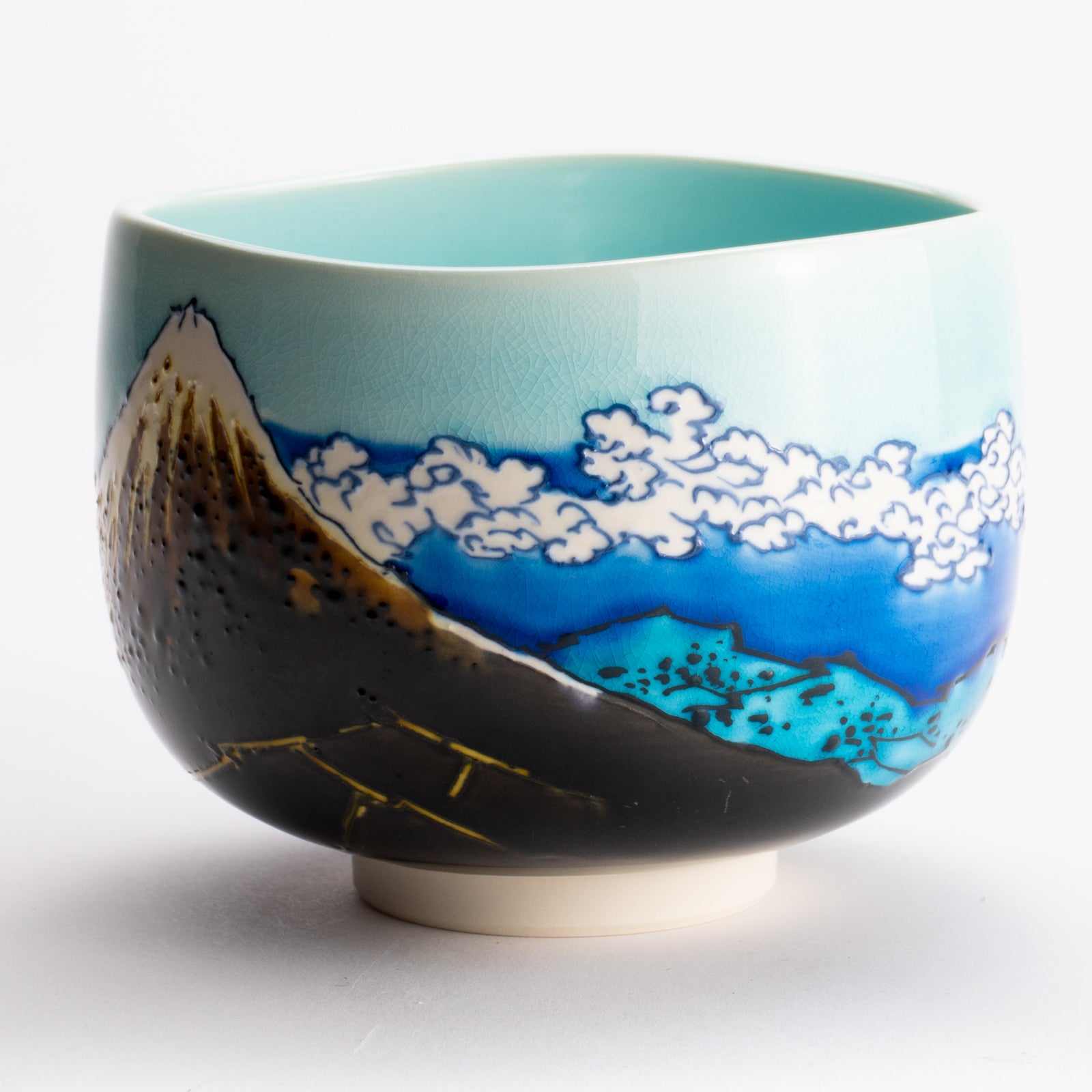 抹茶碗　富嶽三十六景"山下白雨"　山本一如 KOTOPOTTER