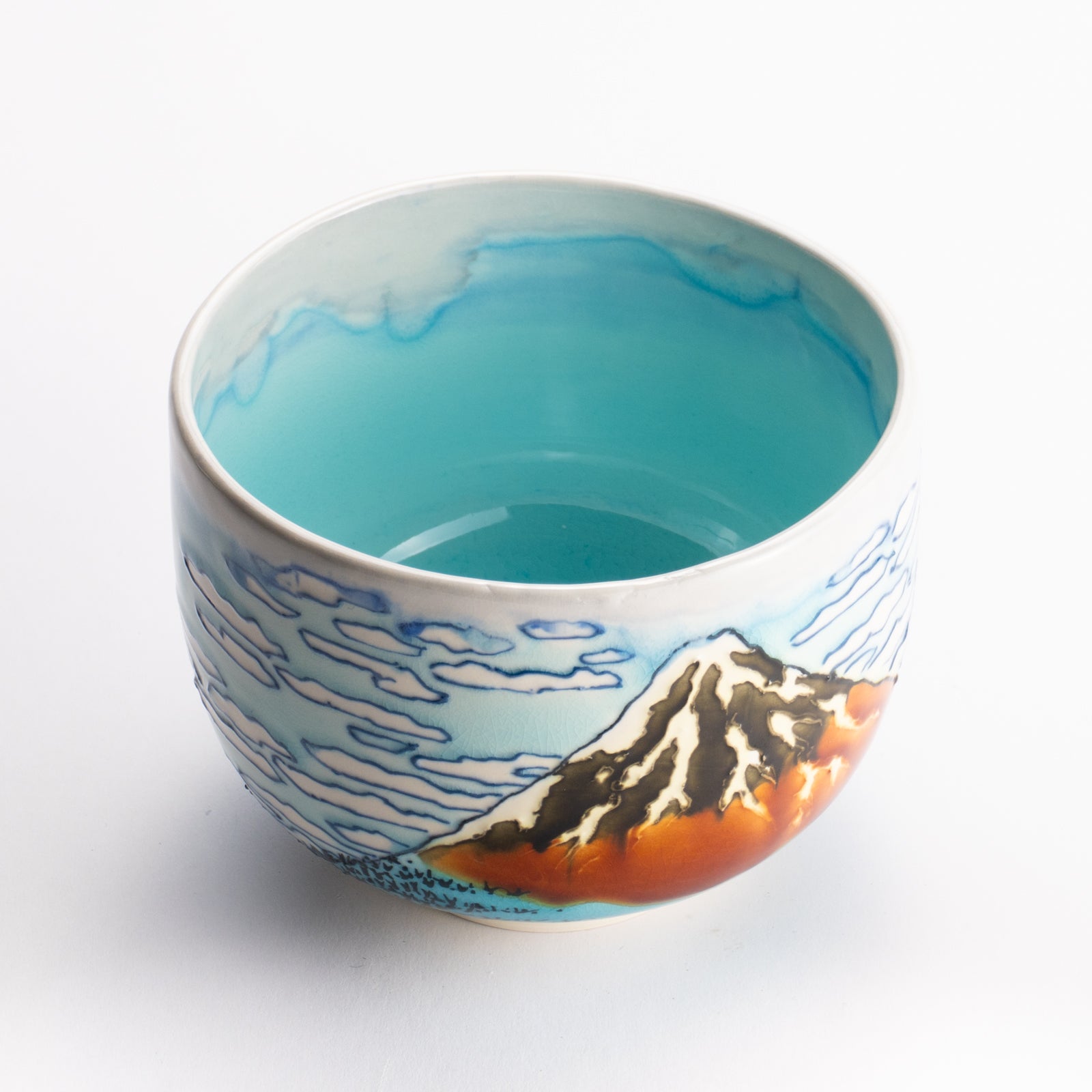 抹茶碗　富嶽三十六景 "凱風快晴"　山本一如 KOTOPOTTER