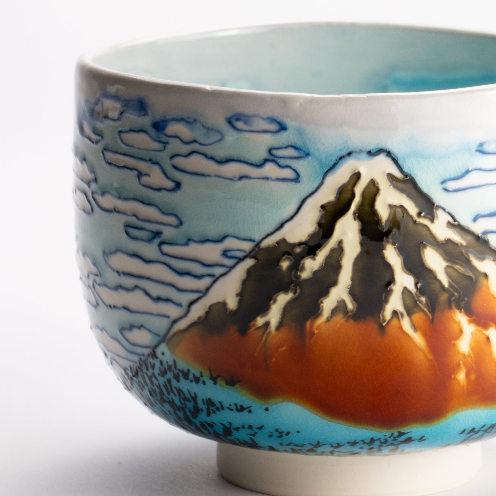抹茶碗　富嶽三十六景 "凱風快晴"　山本一如 KOTOPOTTER