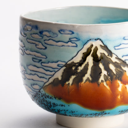 抹茶碗　富嶽三十六景 "凱風快晴"　山本一如 KOTOPOTTER