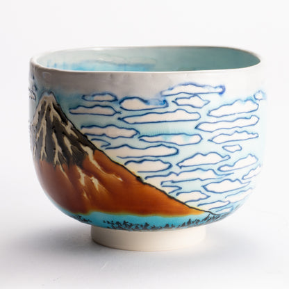 抹茶碗　富嶽三十六景 "凱風快晴"　山本一如 KOTOPOTTER