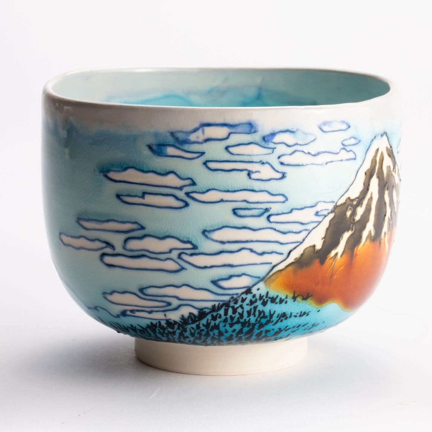 抹茶碗　富嶽三十六景 "凱風快晴"　山本一如 KOTOPOTTER