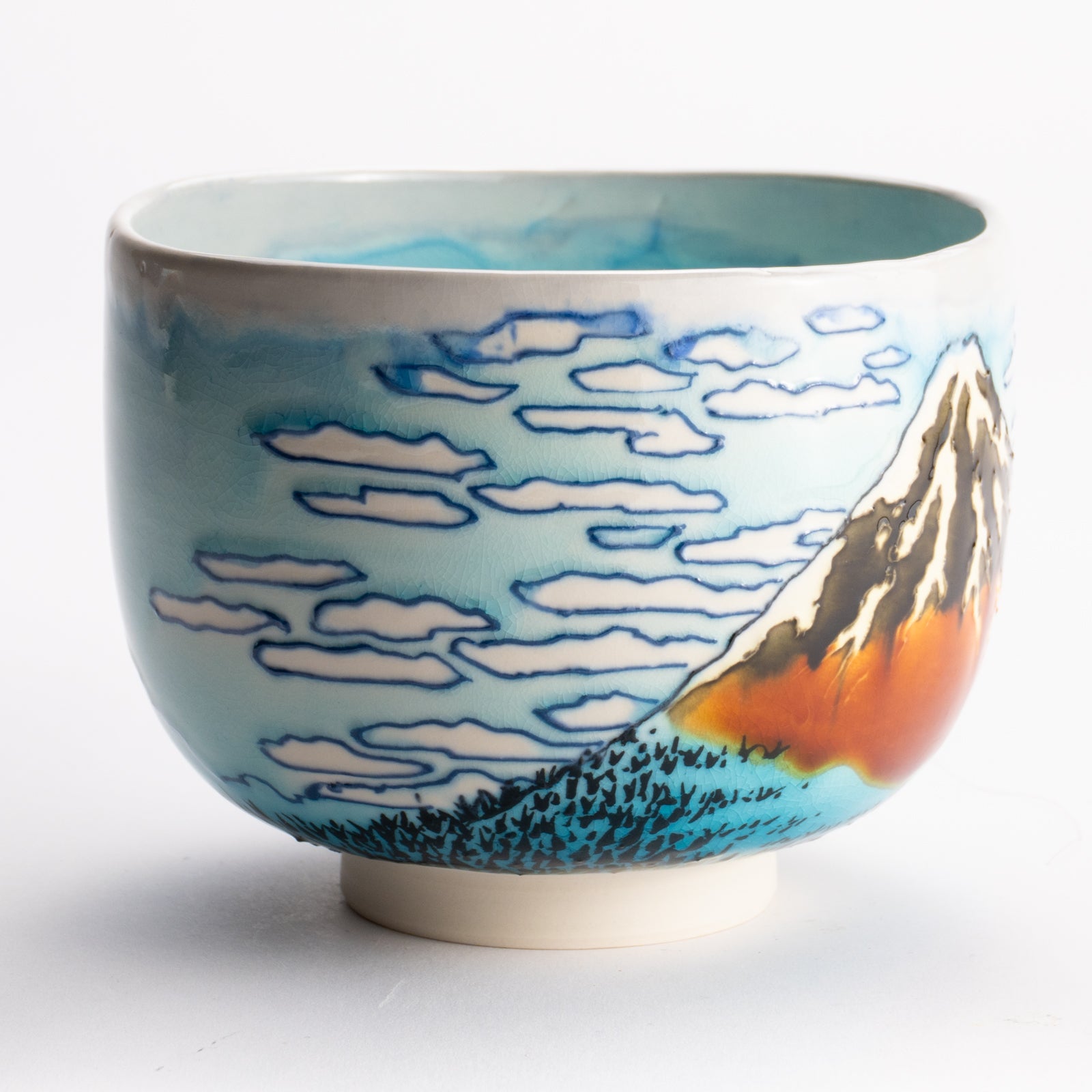 抹茶碗　富嶽三十六景 "凱風快晴"　山本一如 KOTOPOTTER