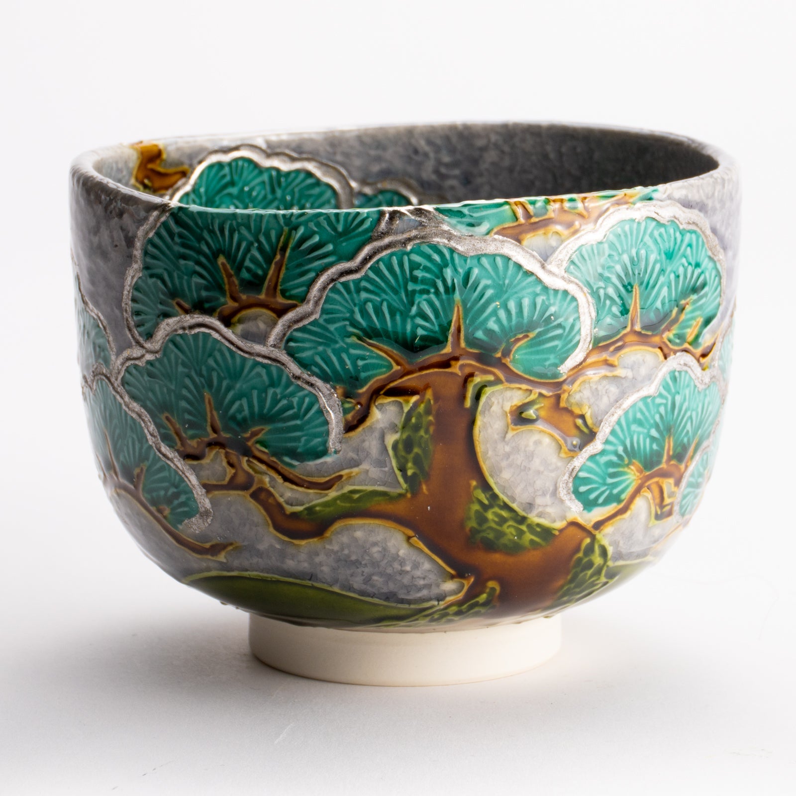 抹茶碗　淡紫交趾 "老松"　山本一如 KOTOPOTTER