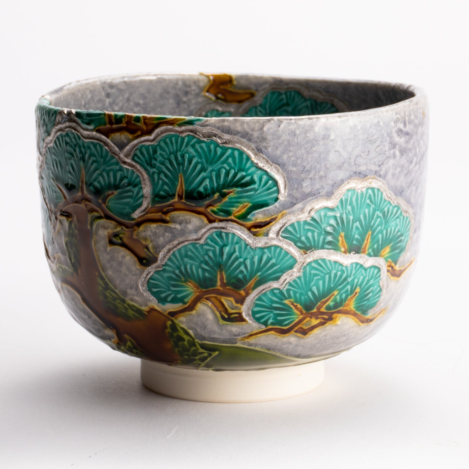 抹茶碗　淡紫交趾 "老松"　山本一如 KOTOPOTTER
