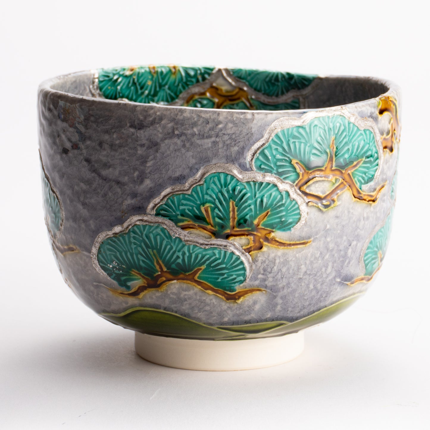 抹茶碗　淡紫交趾 "老松"　山本一如 KOTOPOTTER