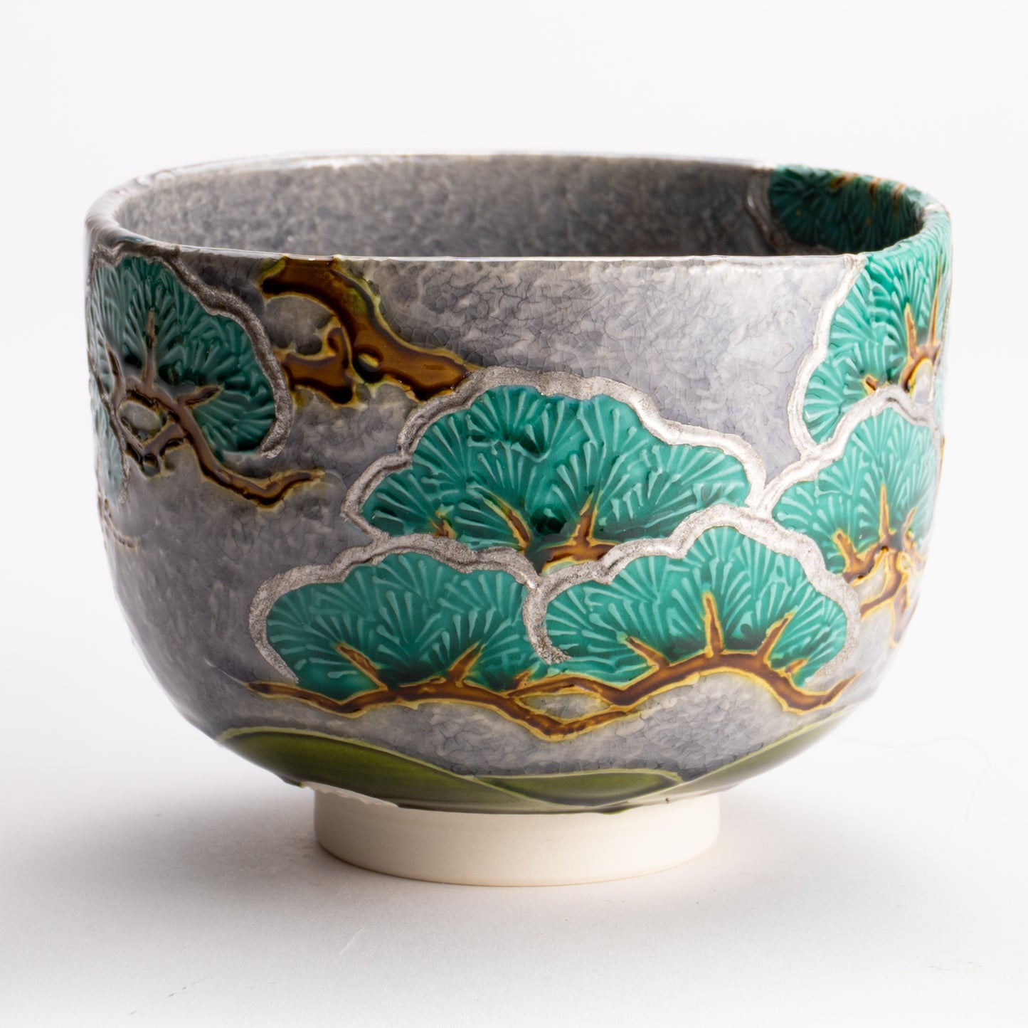 抹茶碗　淡紫交趾 "老松"　山本一如 KOTOPOTTER