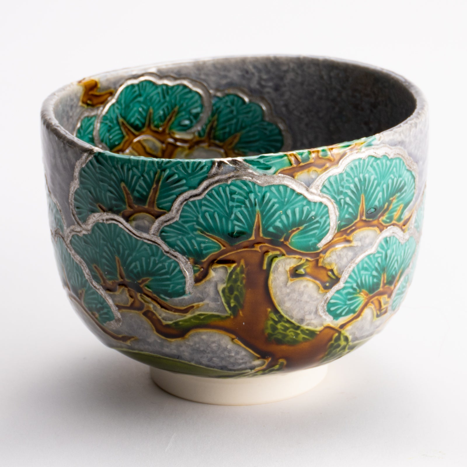 抹茶碗　淡紫交趾 "老松"　山本一如 KOTOPOTTER