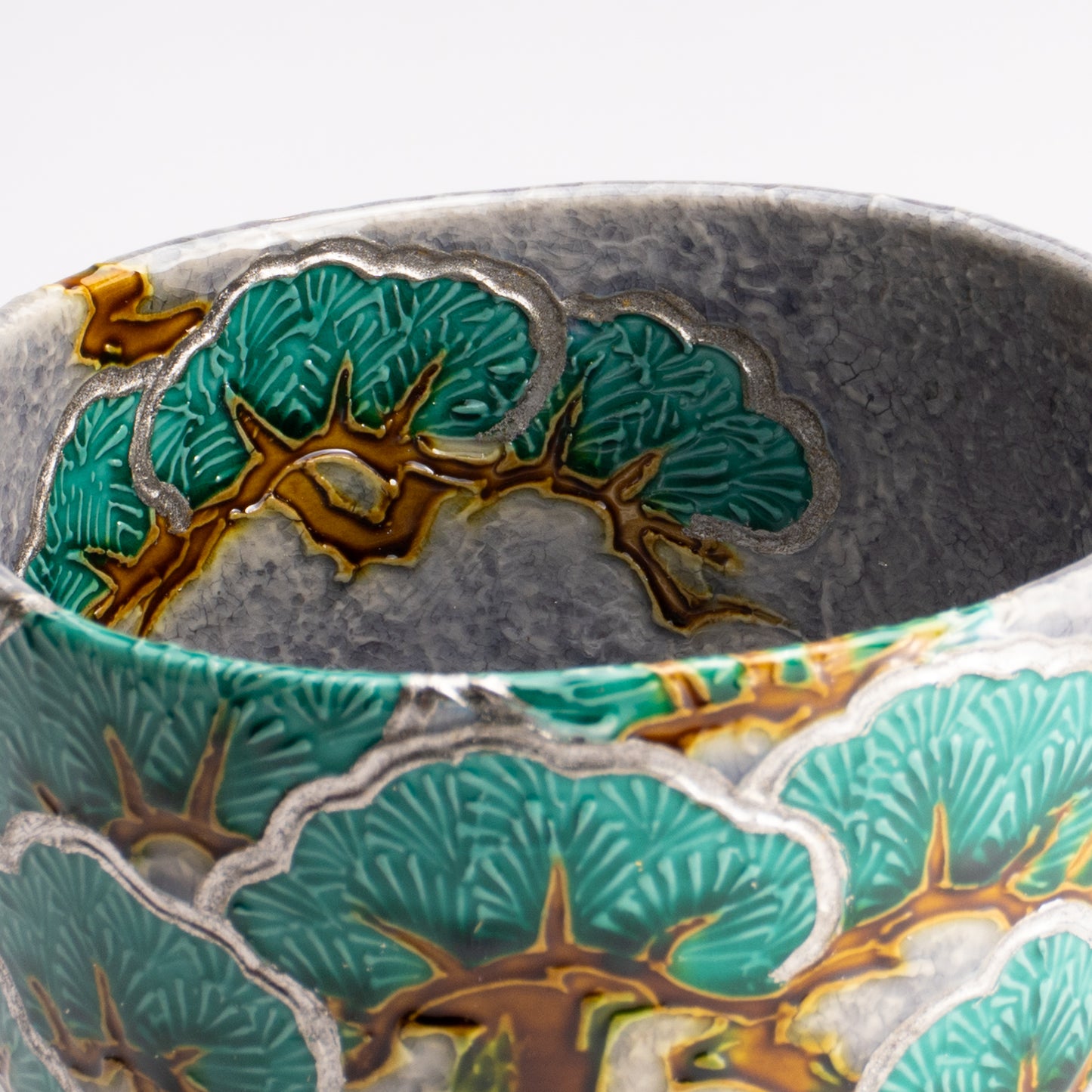 抹茶碗　淡紫交趾 "老松"　山本一如 KOTOPOTTER