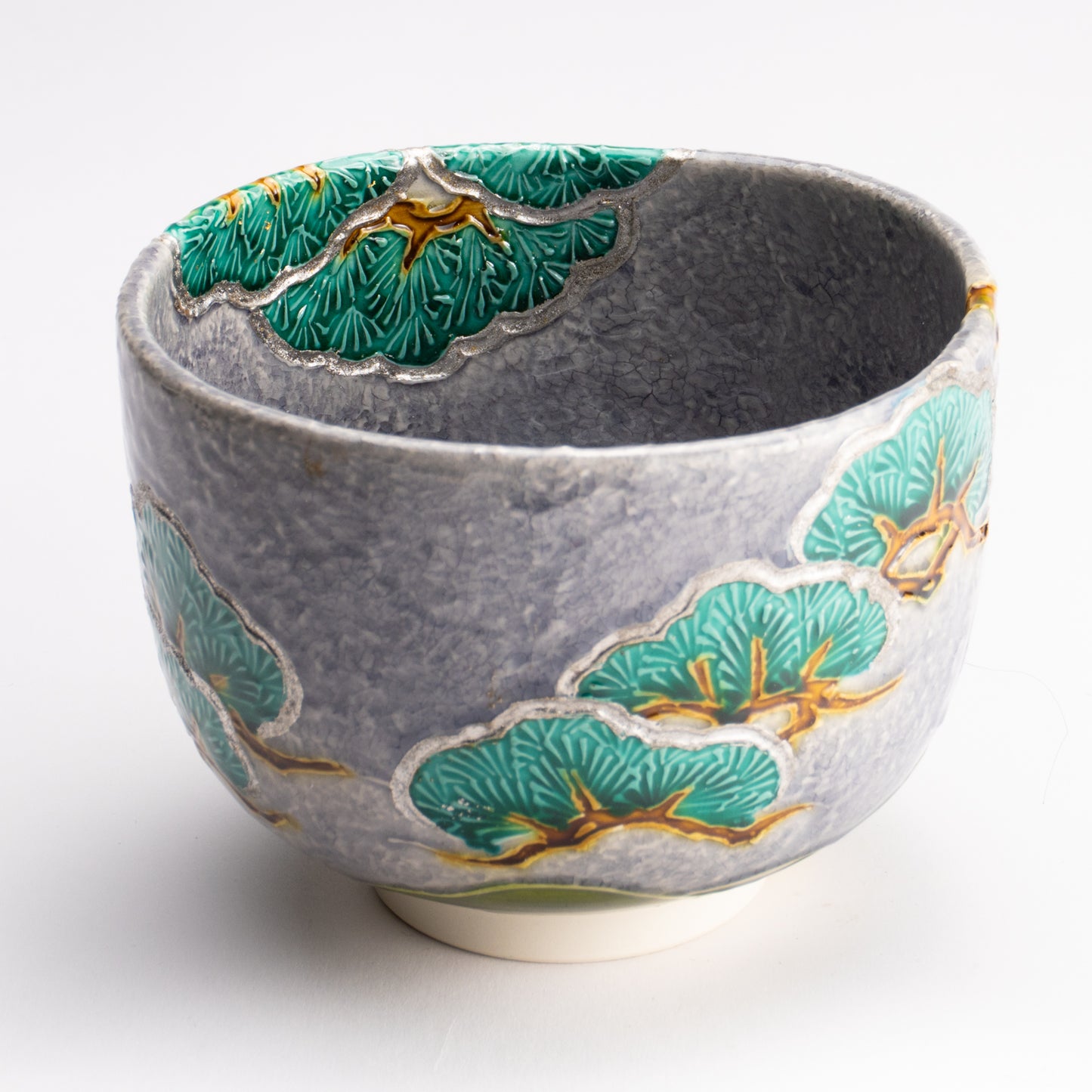 抹茶碗　淡紫交趾 "老松"　山本一如 KOTOPOTTER