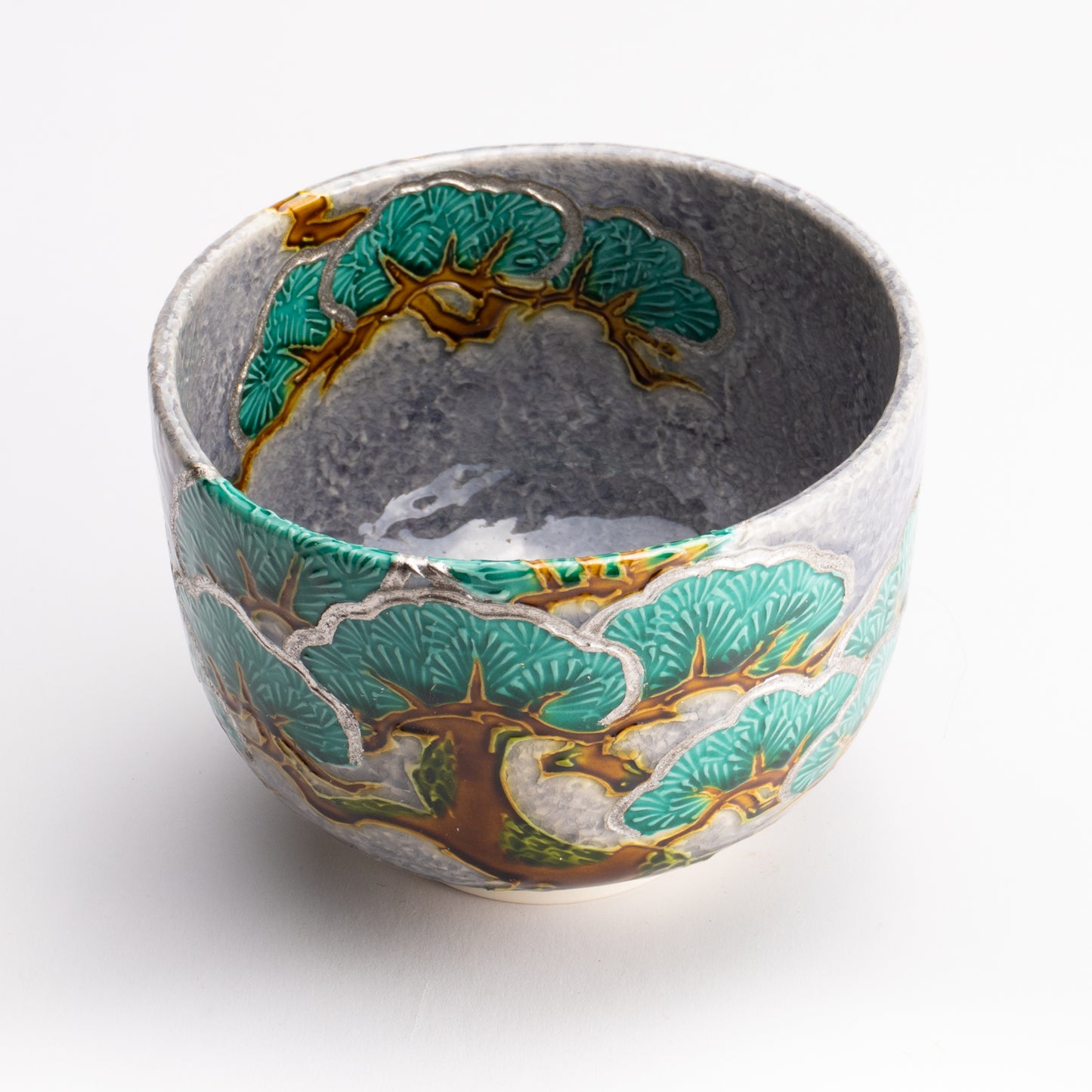 抹茶碗　淡紫交趾 "老松"　山本一如 KOTOPOTTER