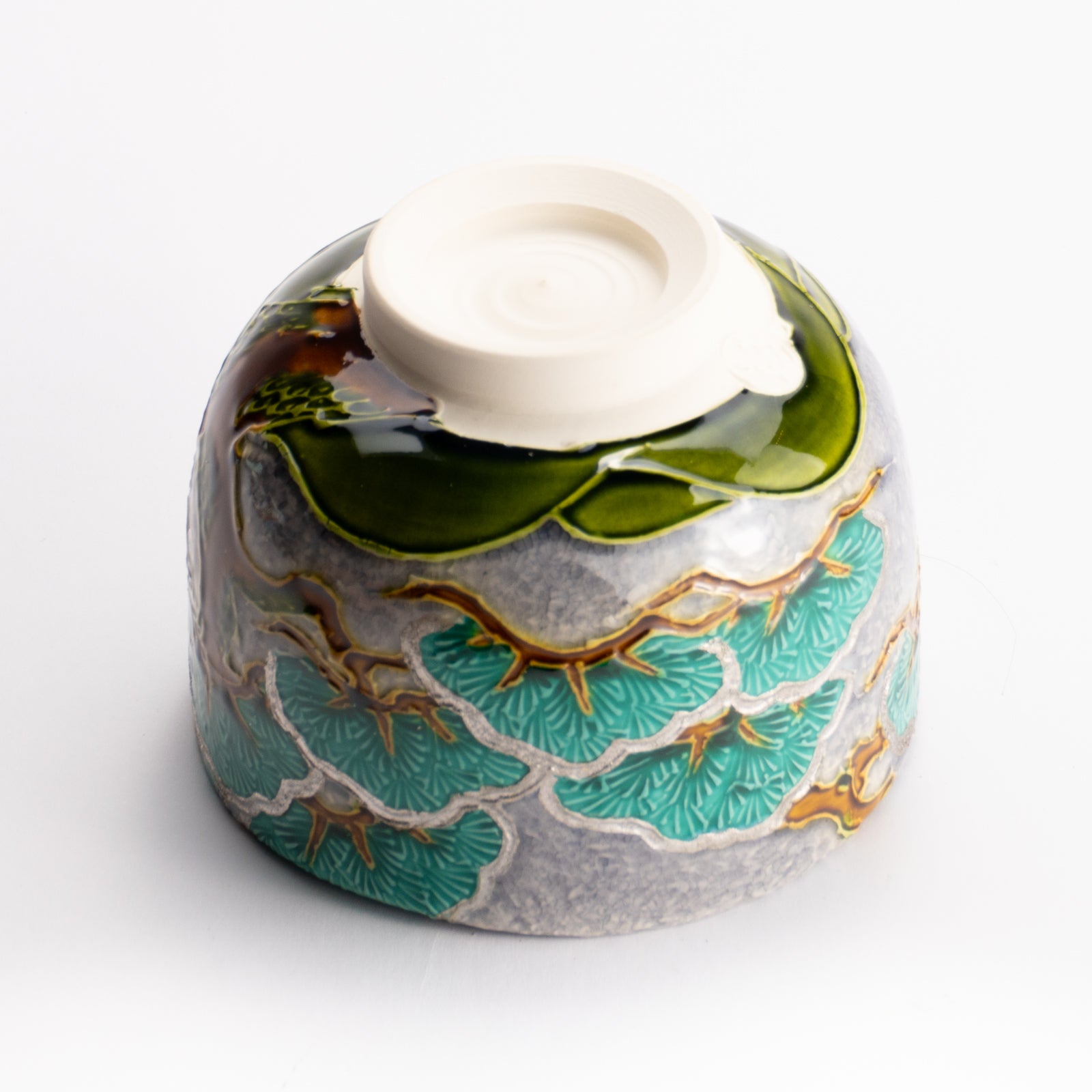 抹茶碗　淡紫交趾 "老松"　山本一如 KOTOPOTTER