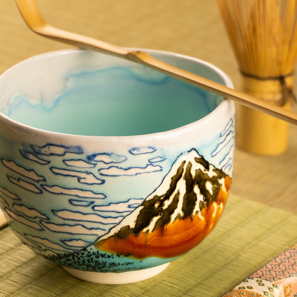抹茶碗　富嶽三十六景 "凱風快晴"　山本一如 KOTOPOTTER