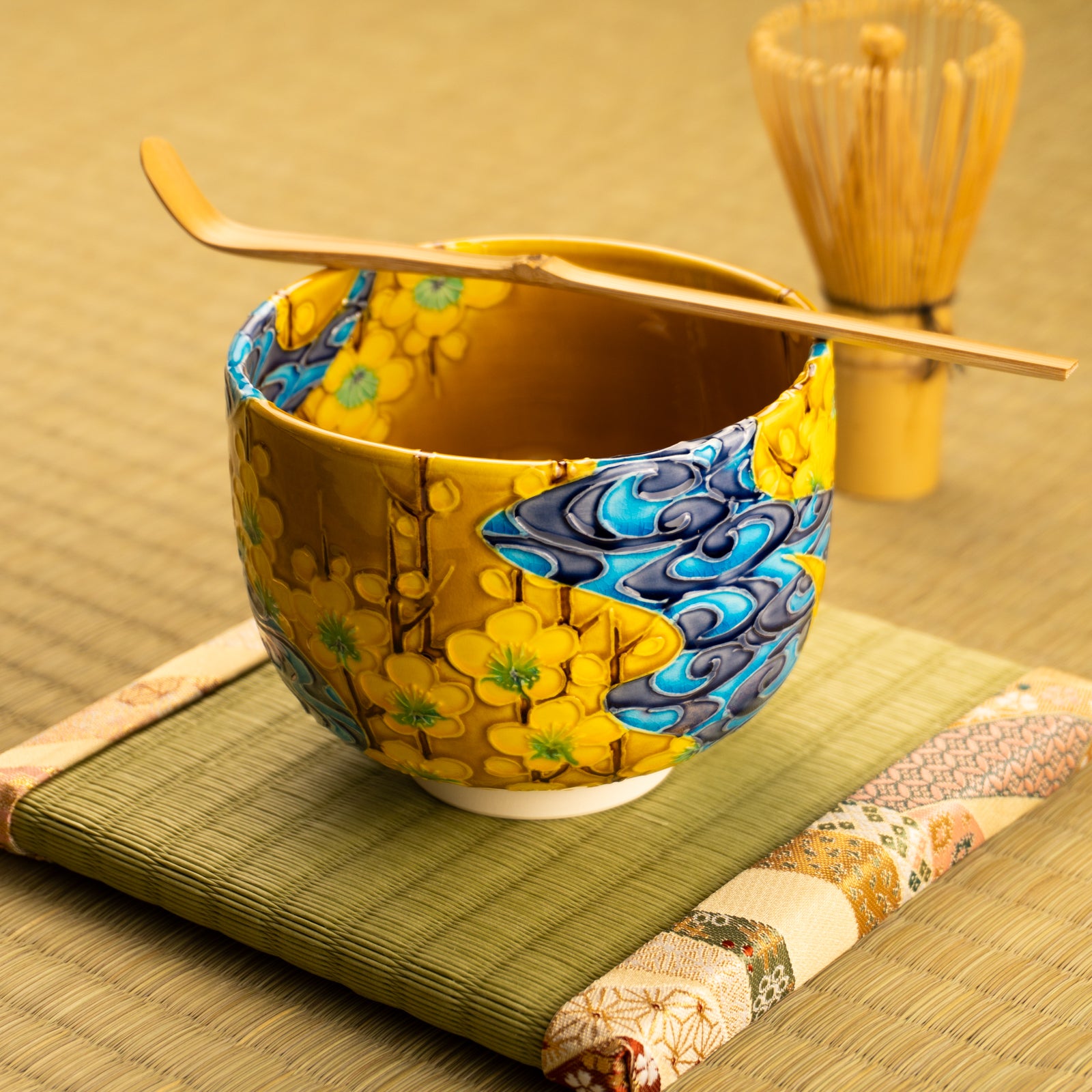 抹茶碗　梅に観世水　山本一如 KOTOPOTTER