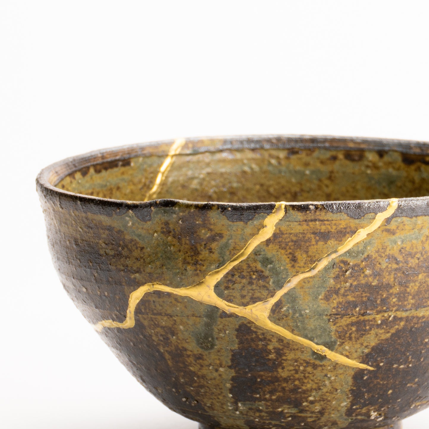 抹茶碗　柿の葉釉 "金継紋"　中村良二 KOTOPOTTER