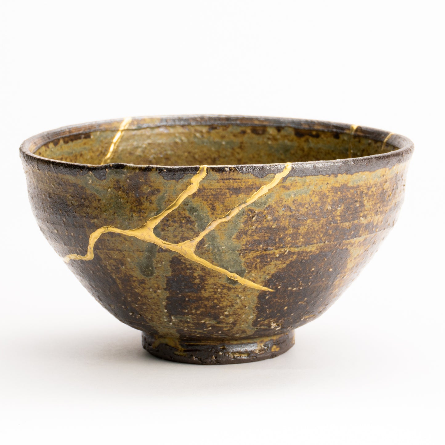 抹茶碗　柿の葉釉 "金継紋"　中村良二 KOTOPOTTER