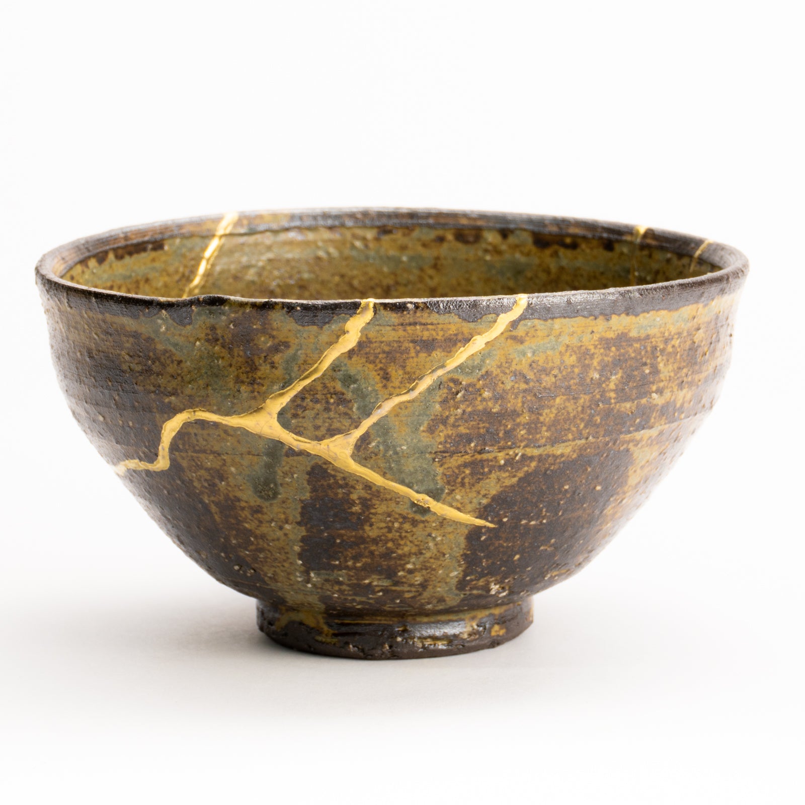 抹茶碗　柿の葉釉 "金継紋"　中村良二 KOTOPOTTER