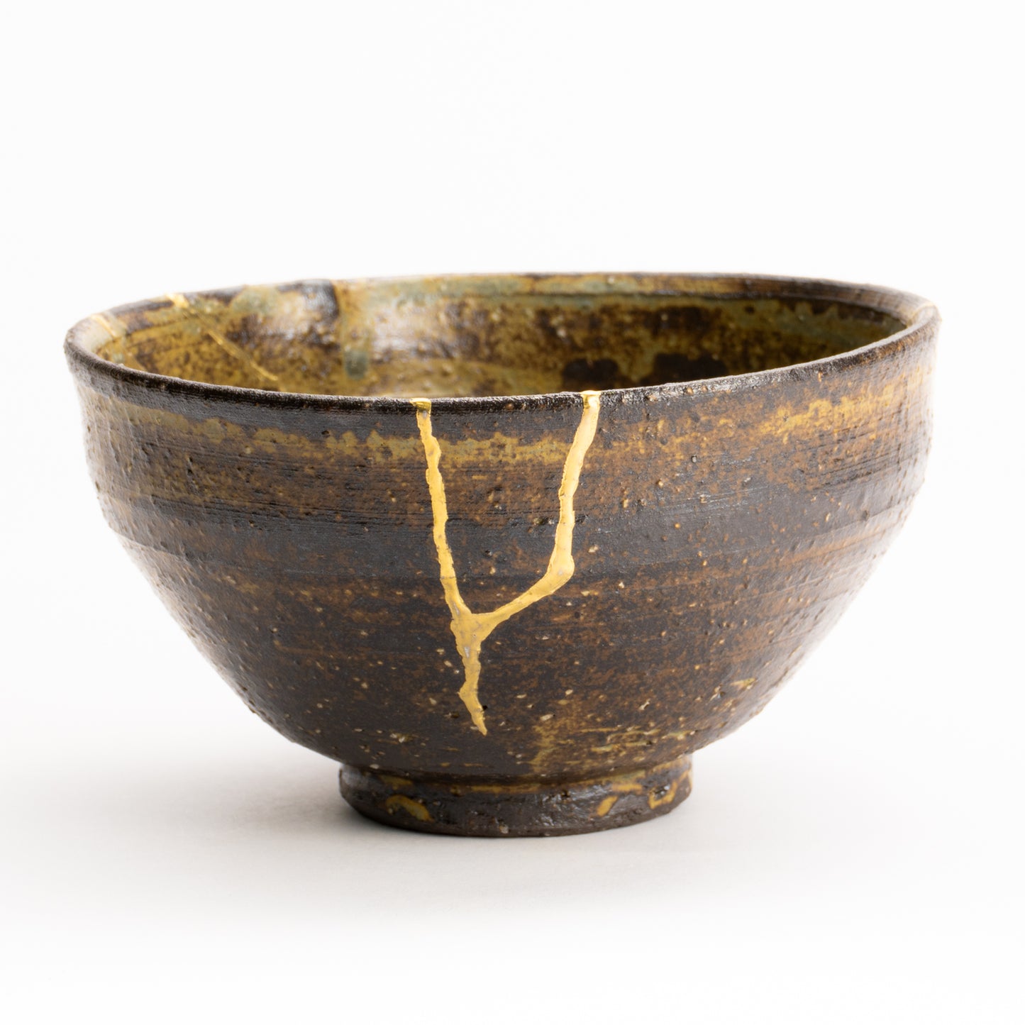 抹茶碗　柿の葉釉 "金継紋"　中村良二 KOTOPOTTER