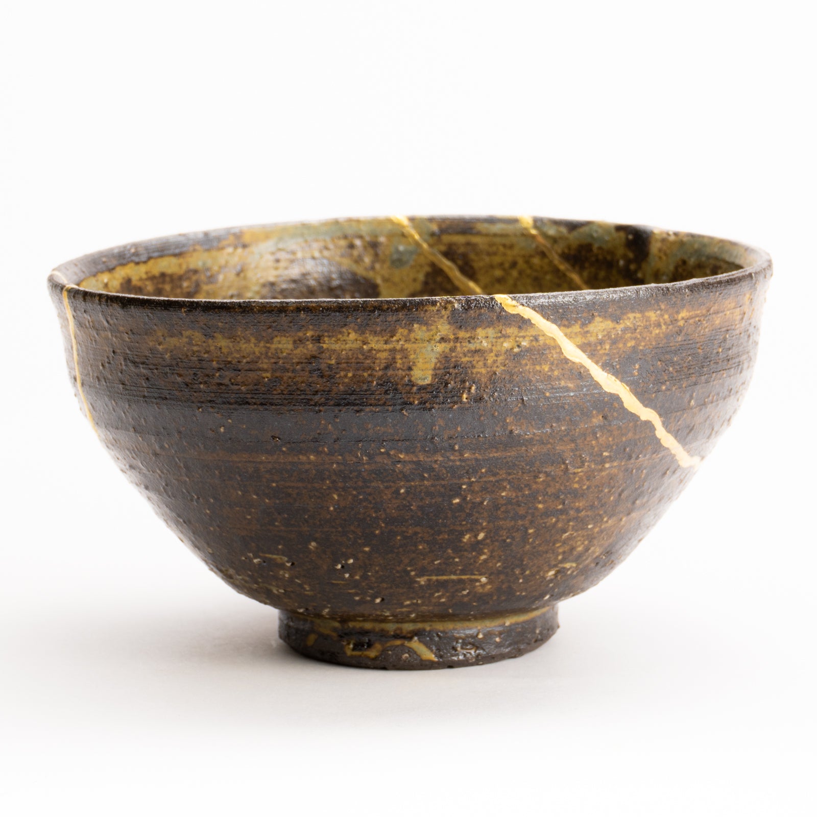 京都清水烧抹茶碗柿叶釉《金继纹》｜中村良二｜KOTOPOTTER