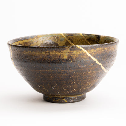 抹茶碗　柿の葉釉 "金継紋"　中村良二 KOTOPOTTER