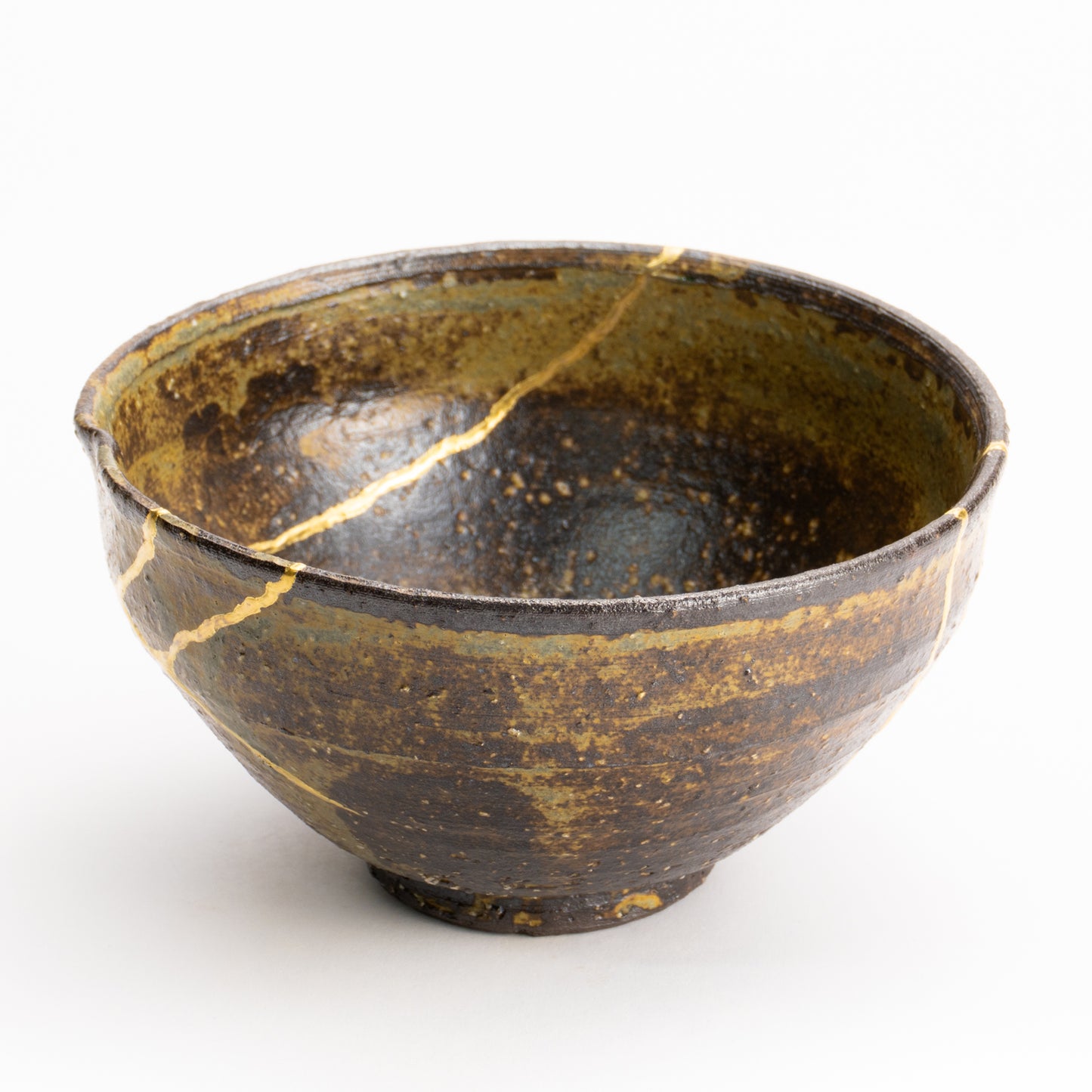 抹茶碗　柿の葉釉 "金継紋"　中村良二 KOTOPOTTER