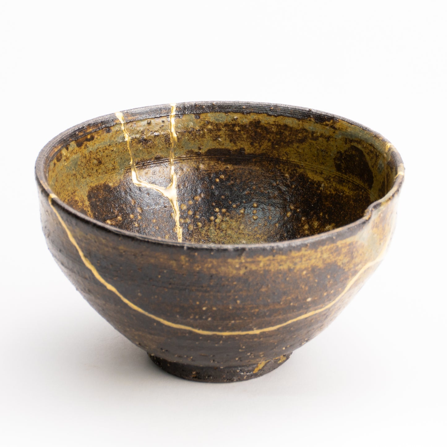 抹茶碗　柿の葉釉 "金継紋"　中村良二 KOTOPOTTER