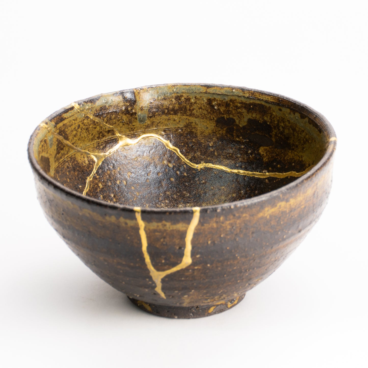 抹茶碗　柿の葉釉 "金継紋"　中村良二 KOTOPOTTER