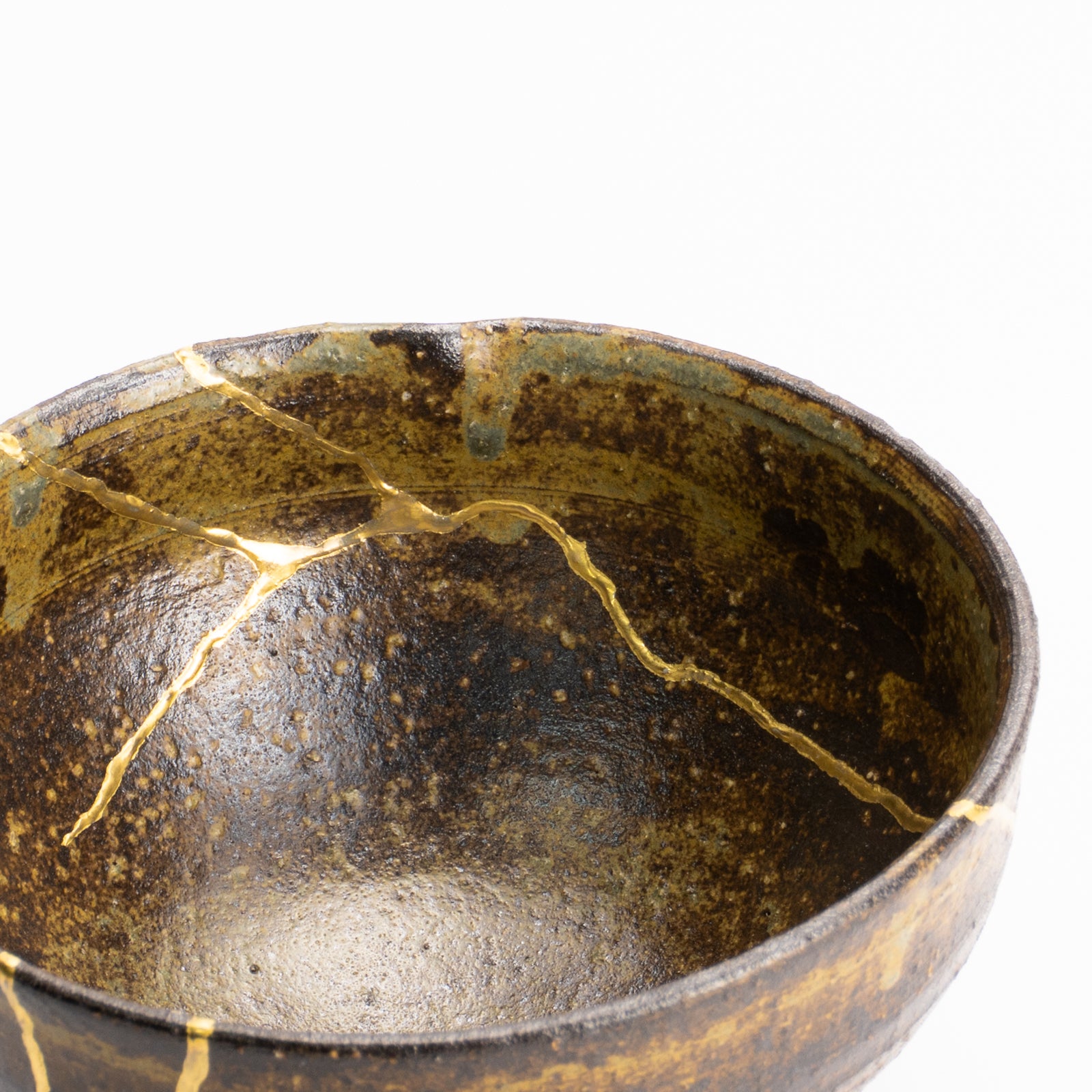 抹茶碗　柿の葉釉 "金継紋"　中村良二 KOTOPOTTER