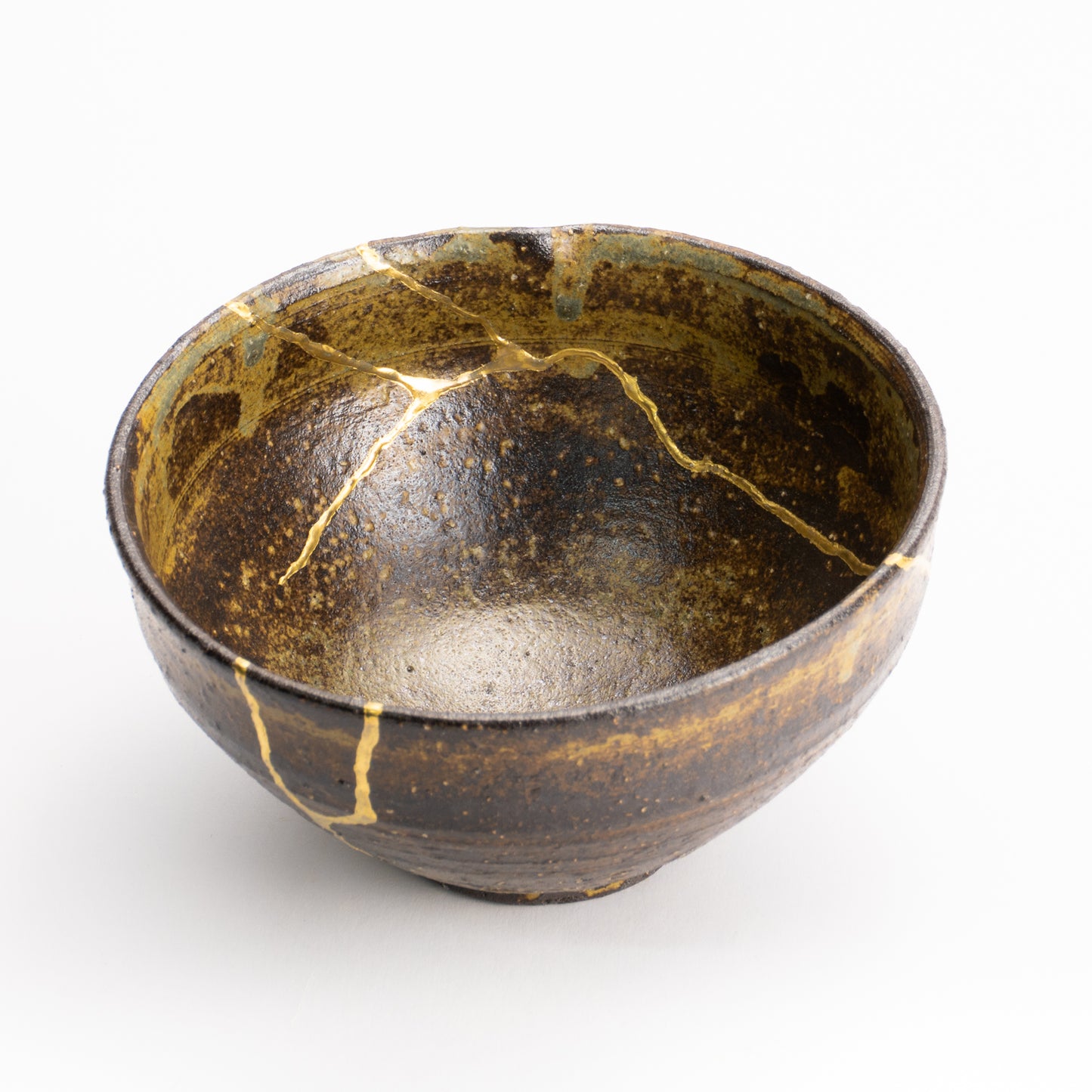 抹茶碗　柿の葉釉 "金継紋"　中村良二 KOTOPOTTER