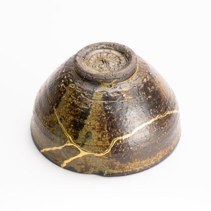 抹茶碗　柿の葉釉 "金継紋"　中村良二 KOTOPOTTER