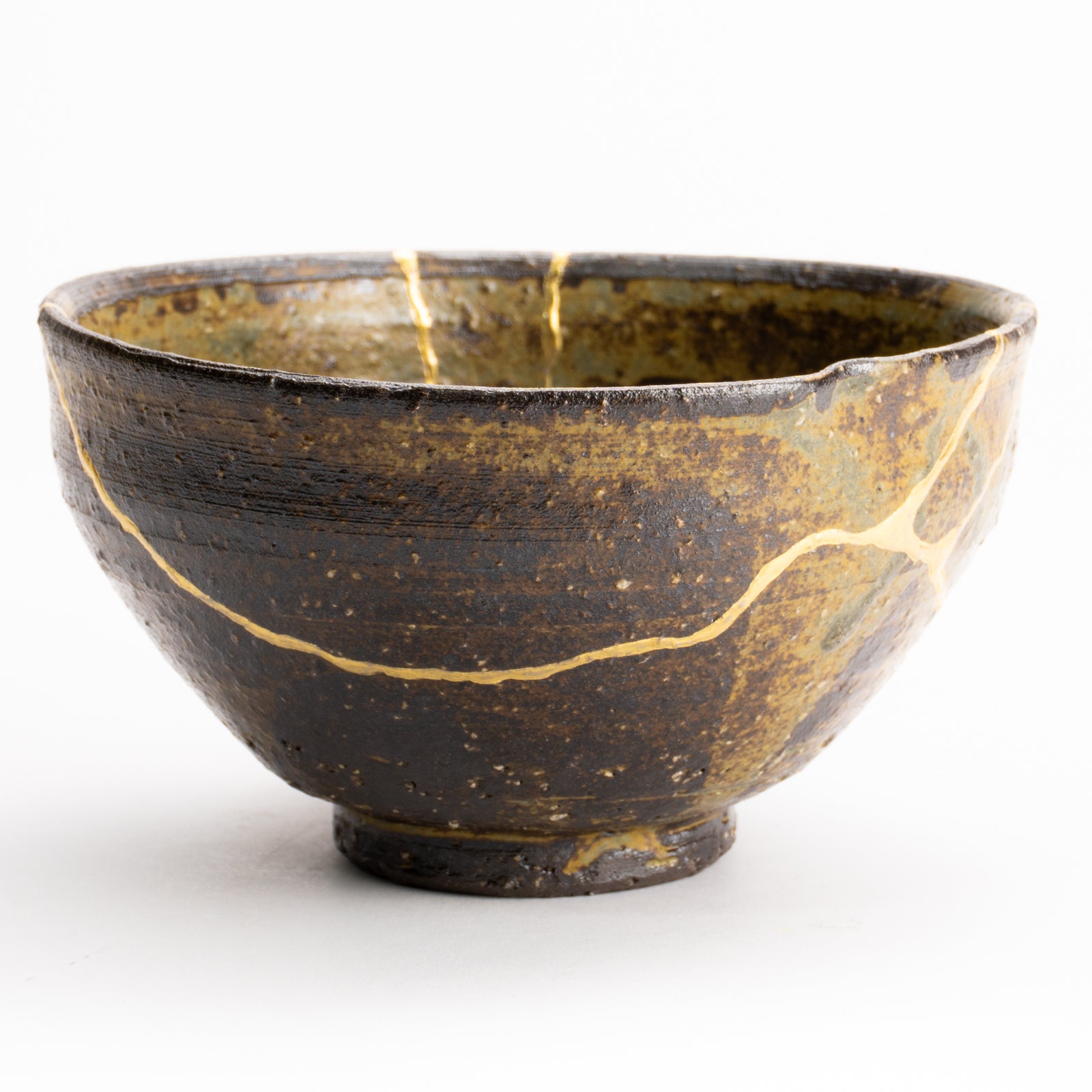 抹茶碗　柿の葉釉 "金継紋"　中村良二 KOTOPOTTER