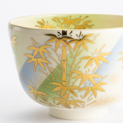 抹茶碗　竹絵"明"　陶楽 KOTOPOTTER