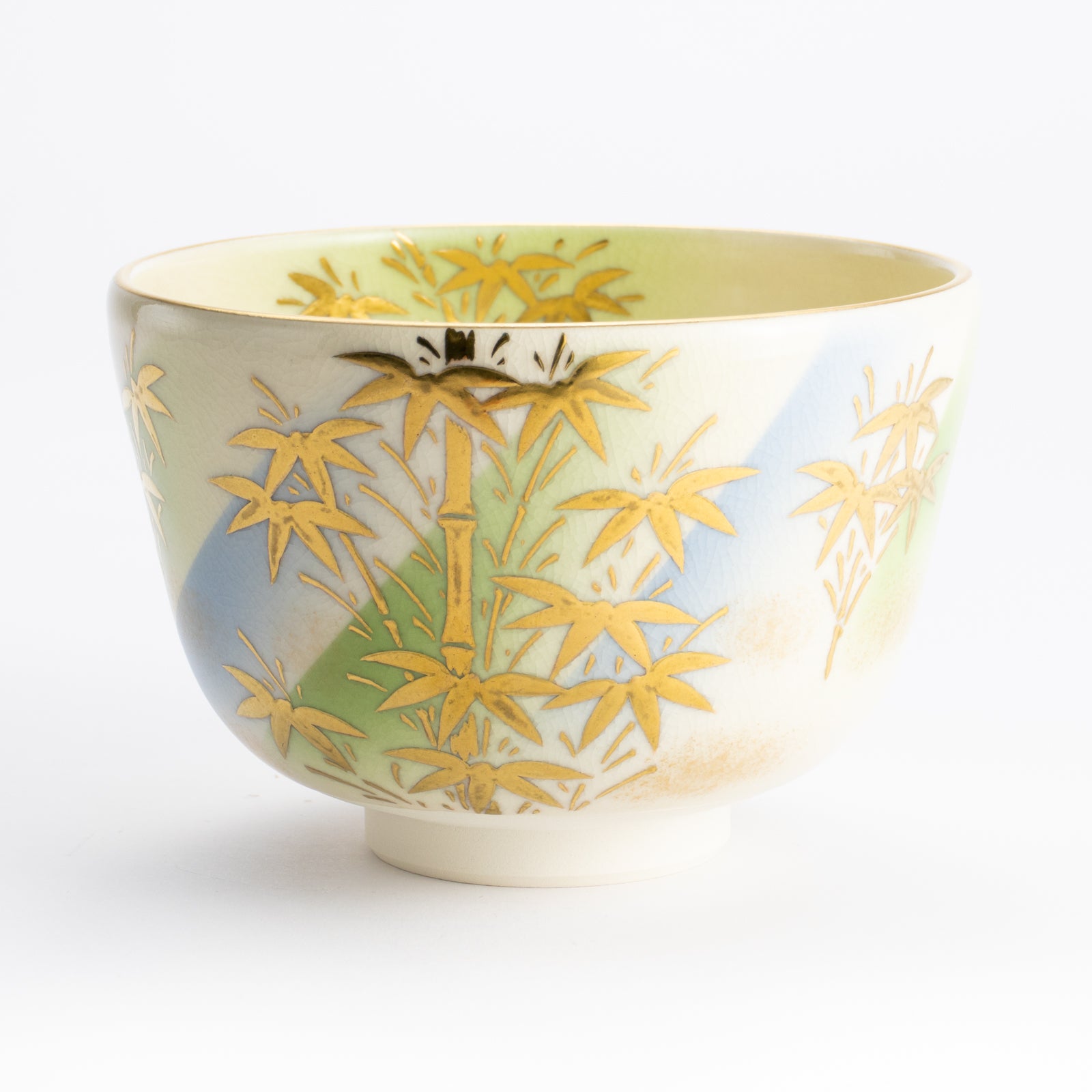 抹茶碗　竹絵"明"　陶楽 KOTOPOTTER