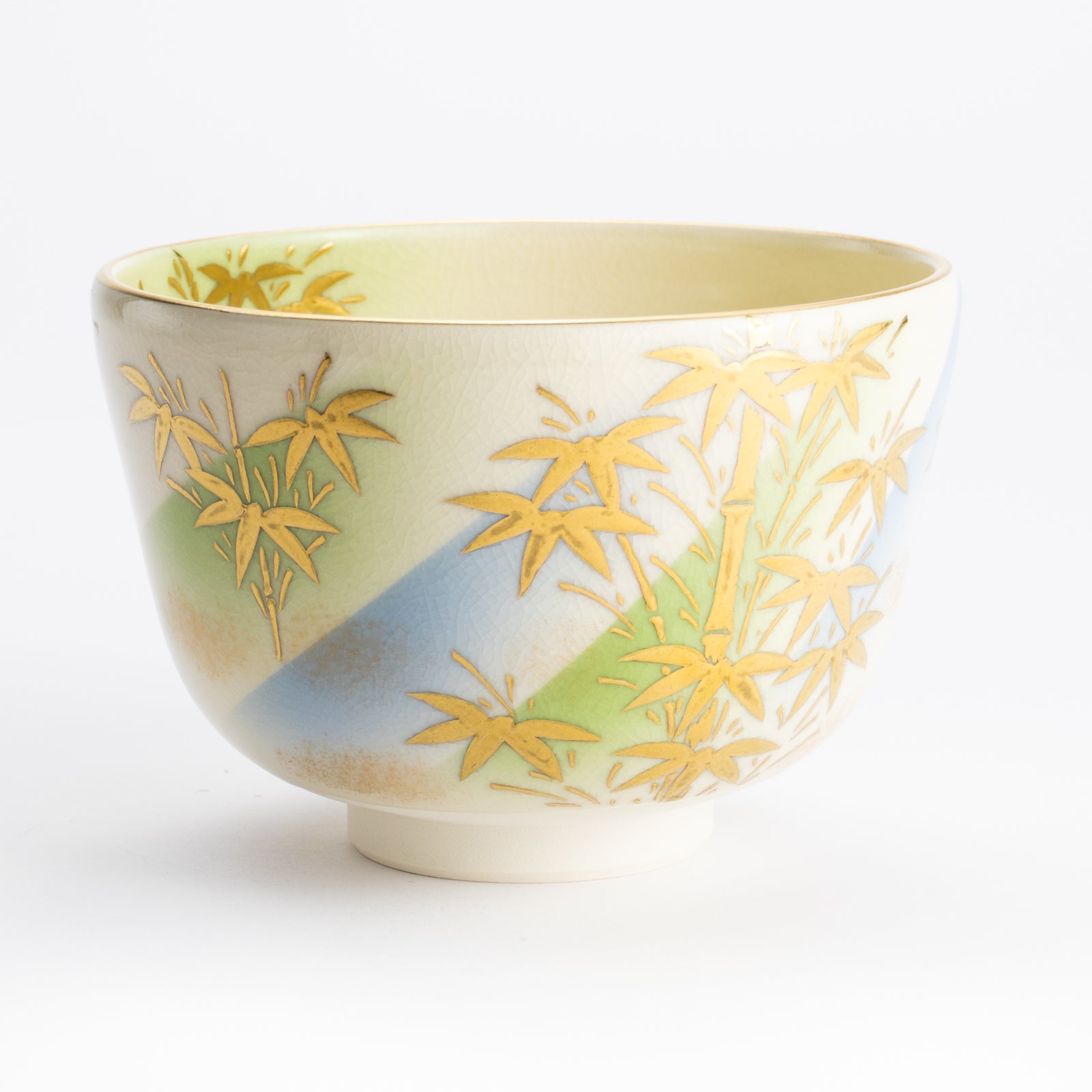 抹茶碗　竹絵"明"　陶楽 KOTOPOTTER