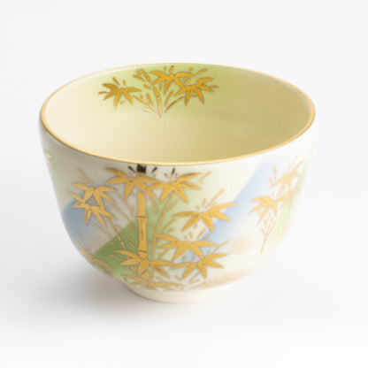 抹茶碗　竹絵"明"　陶楽 KOTOPOTTER