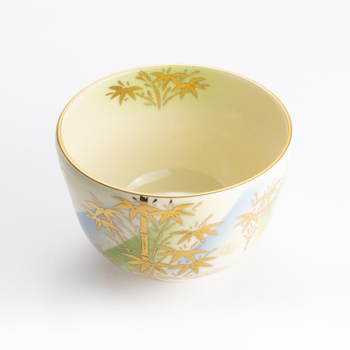 抹茶碗　竹絵"明"　陶楽 KOTOPOTTER