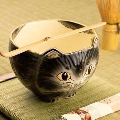 抹茶碗　黒猫　良二 KOTOPOTTER
