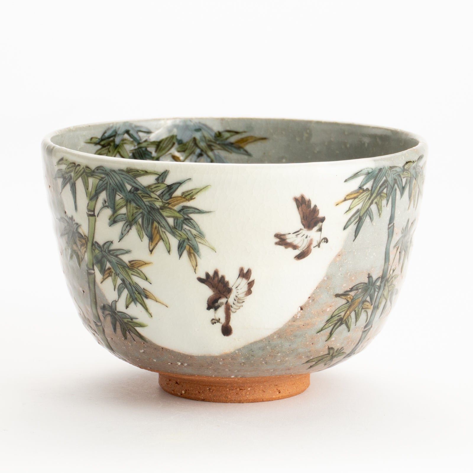 抹茶碗　竹にスズメ　淺野有希子 KOTOPOTTER