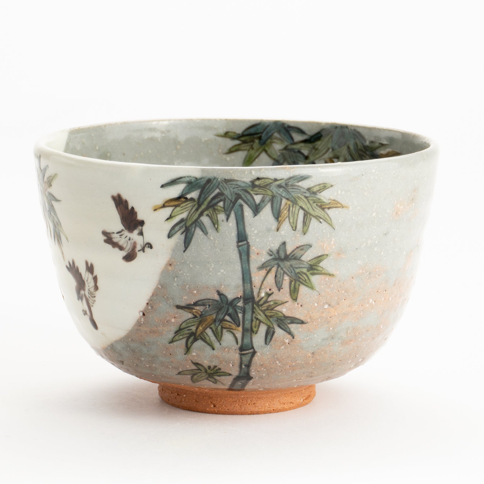 抹茶碗　竹にスズメ　淺野有希子 KOTOPOTTER