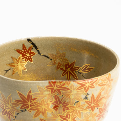 抹茶碗　松灰”紅葉”　山岡善高 KOTOPOTTER