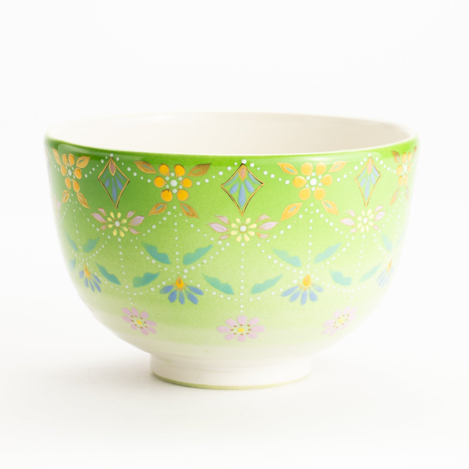 京都清水烧抹茶碗萌黄《瓔珞》｜山岡善高/谷本寿斎｜KOTOPOTTER