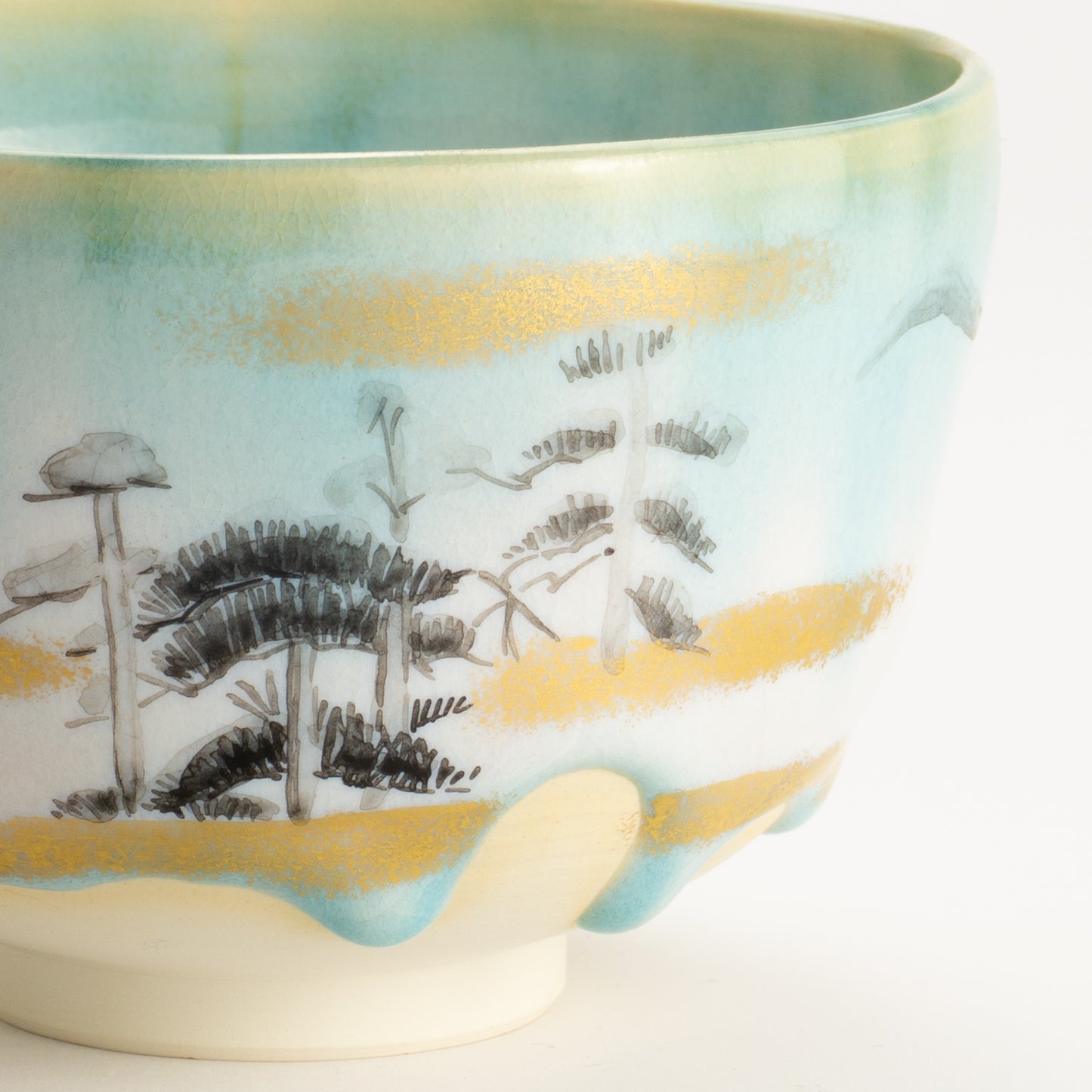 抹茶碗　緑様松林図　山岡善高 KOTOPOTTER