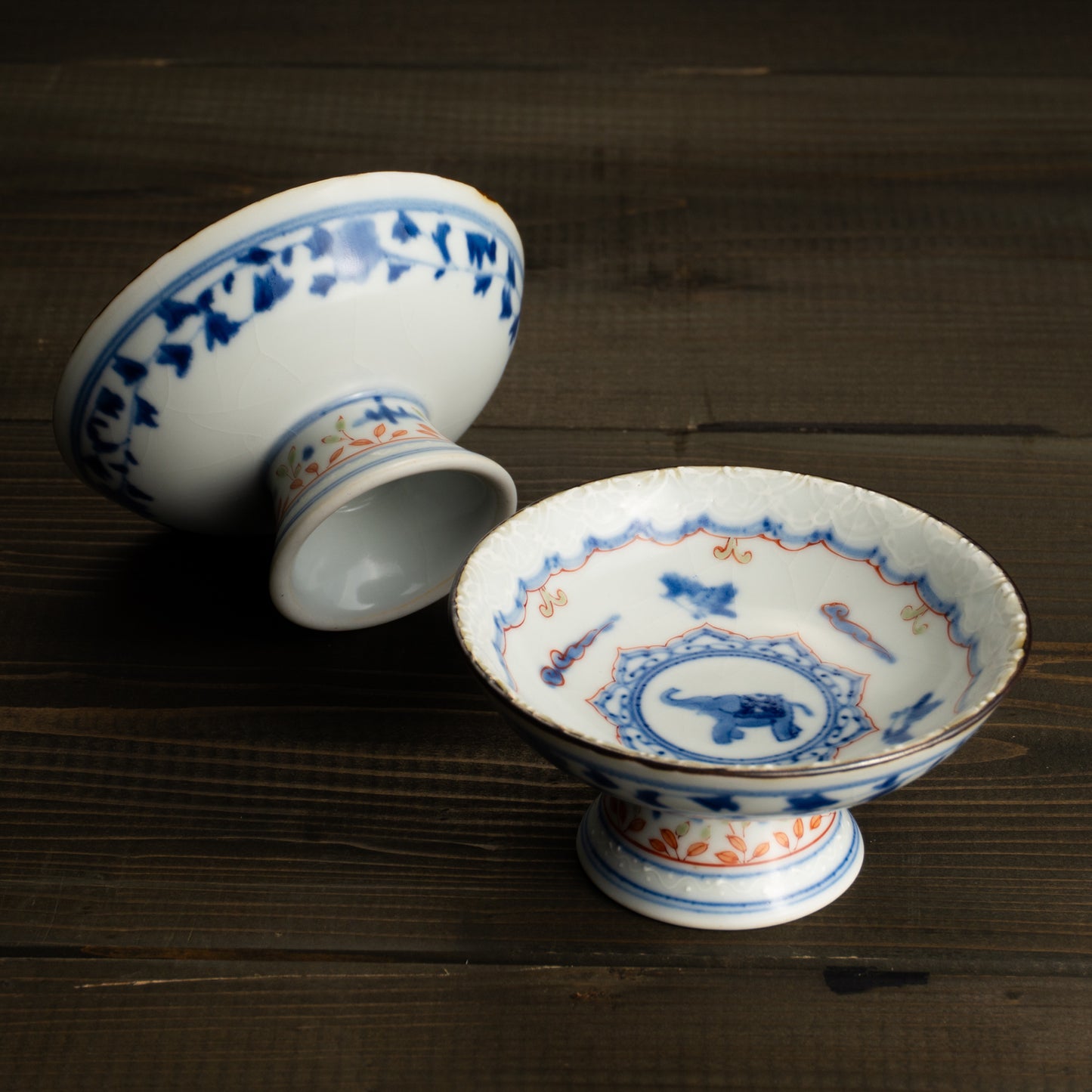 ペア足付小皿　安南手子象　淺野有希子 KOTOPOTTER