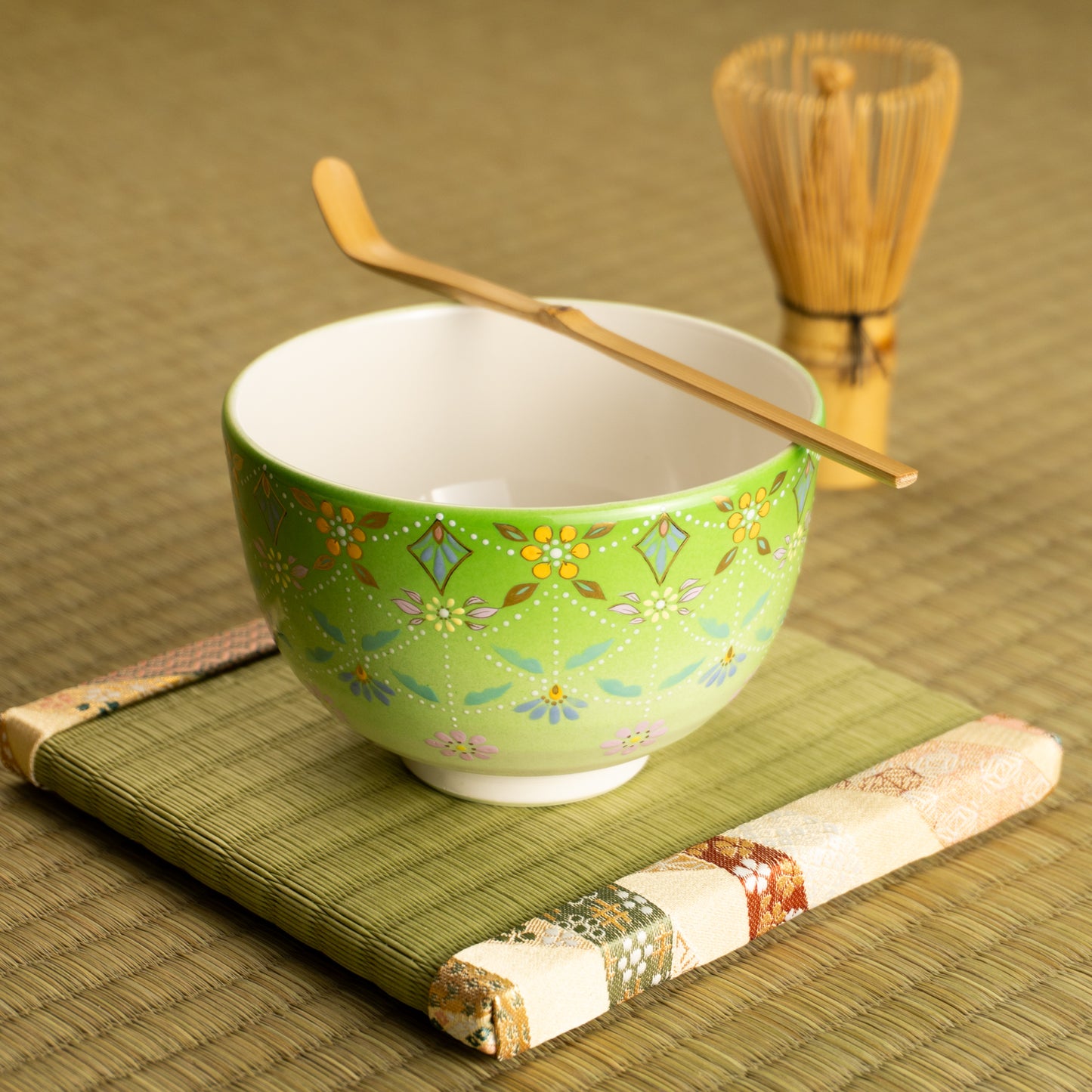 抹茶碗　萌黄”瓔珞”　山岡善高 KOTOPOTTER