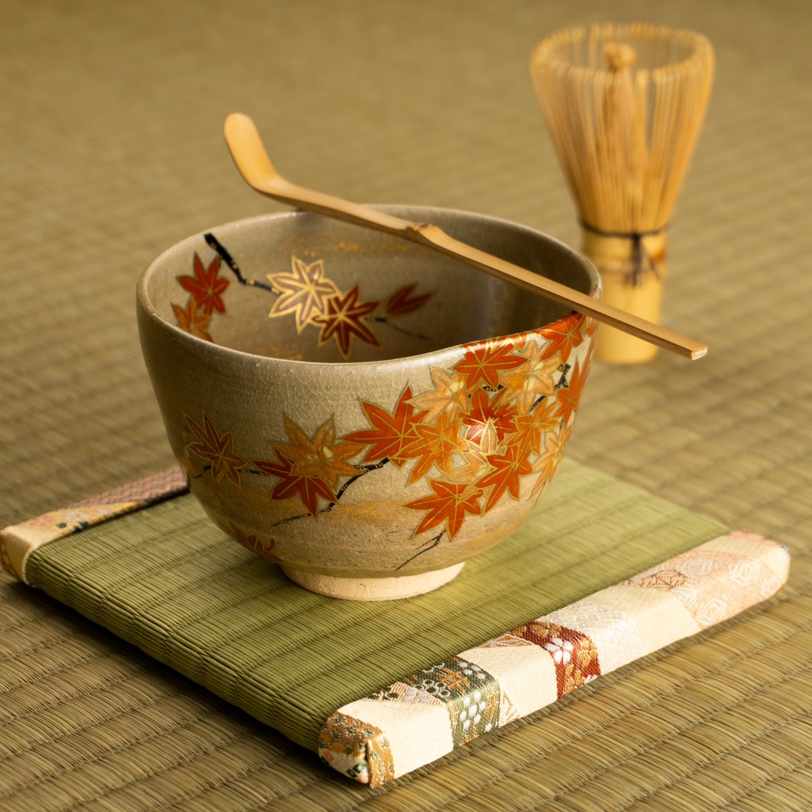 抹茶碗　松灰”紅葉”　山岡善高 KOTOPOTTER