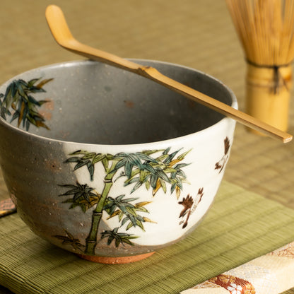 抹茶碗　竹にスズメ　淺野有希子 KOTOPOTTER
